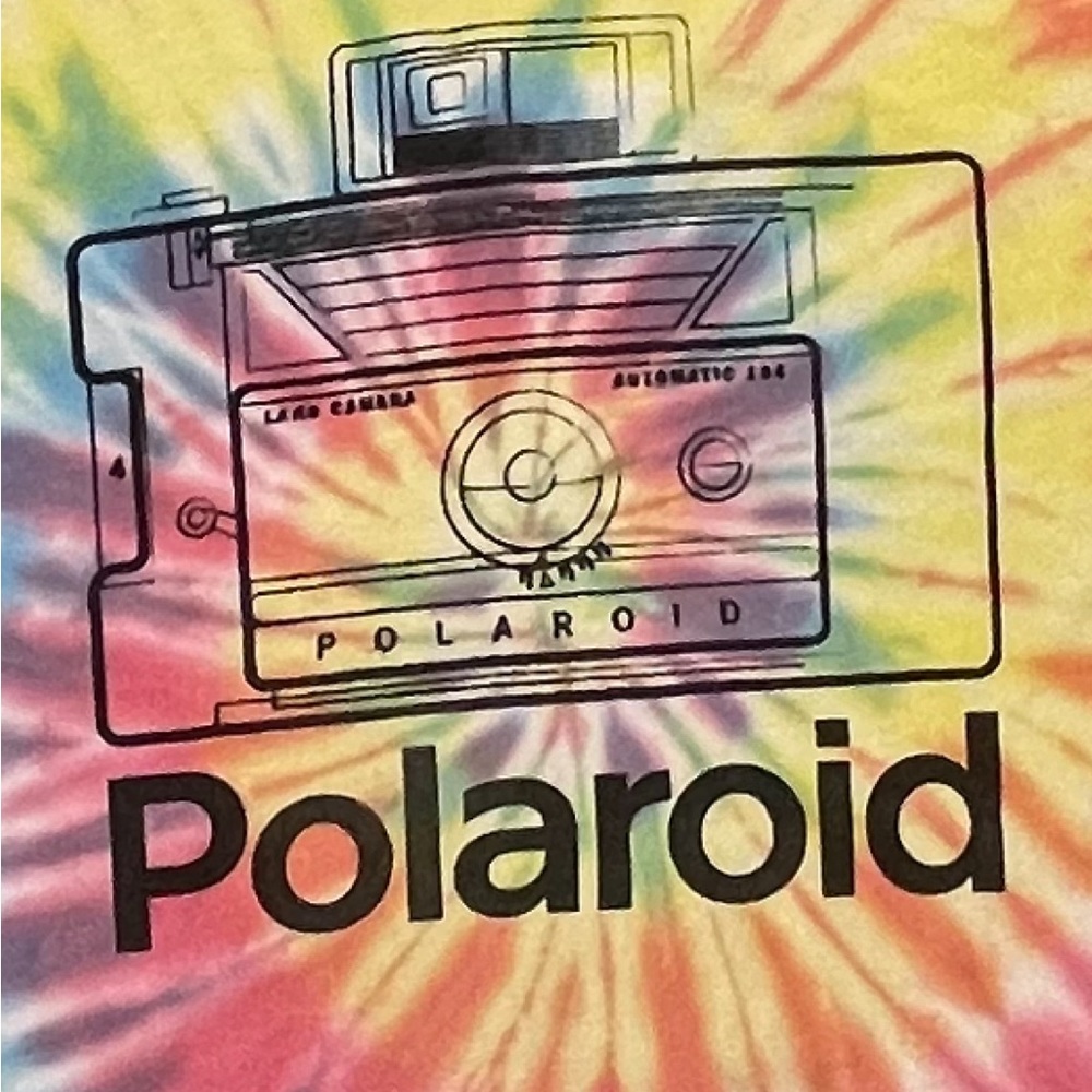 Polaroid tie dyed cropped graphic tee. Size XL, 100% cotton, good condition.